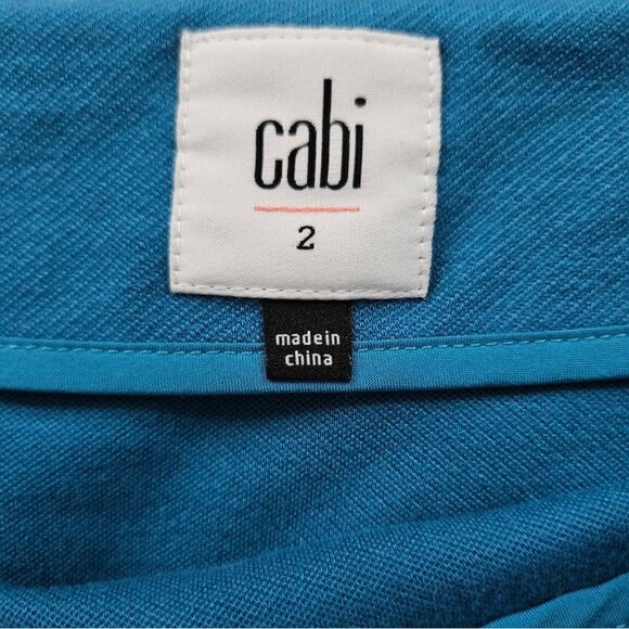 Cabi Sigourney Pencil Skirt Womens Sz 2 Turquoise Blue Pockets Side Zipper GUC - Picture 4 of 7